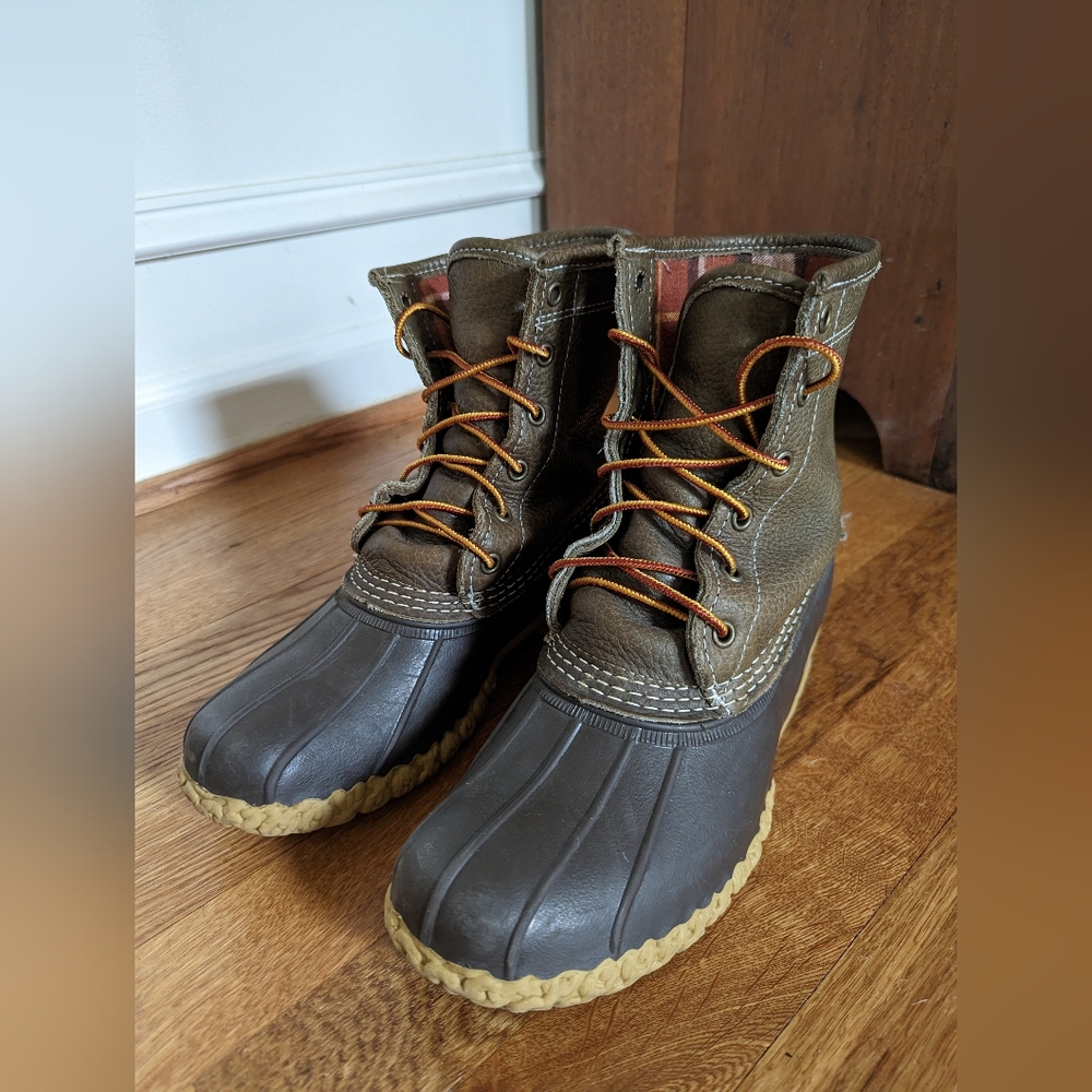 LL Bean Leather Duck Boot Lined Women 7